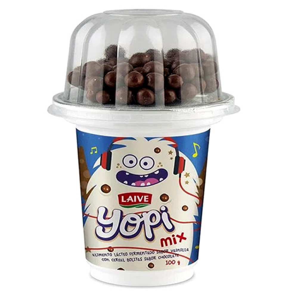 Laive Yopi Mix Yogurt Vanilla Flavor With Chocolate Small Balls Jar