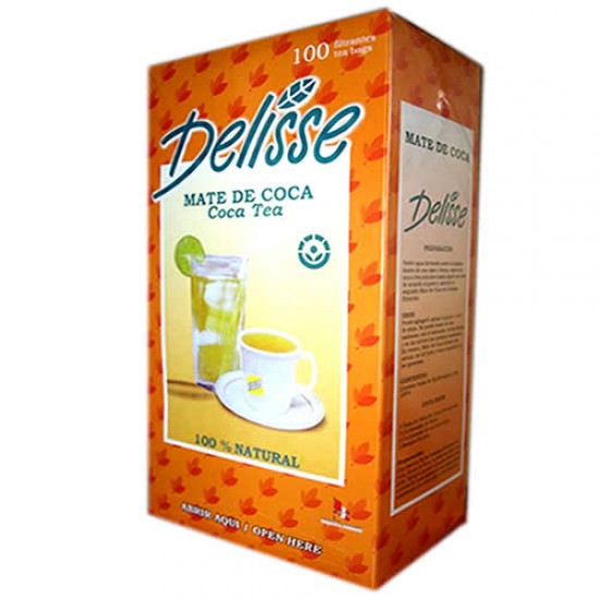 DELISSE - MATE DE COCA TEA INFUSIONS  - BAG X 100 TEA BAGS