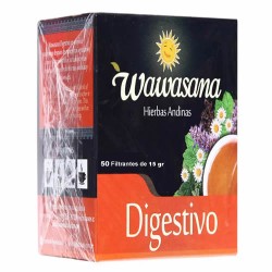 WAWASANA DIGESTIVO - ANTI INDIGESTION TEA INFUSIONS , BOX OF 50 TEA BAGS