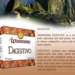 WAWASANA DIGESTIVO - DIGESTIVE TEA INFUSIONS , BOX OF 12 BAG FILTERS
