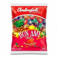 AMBROSOLI BON AMI - FRUIT FLAVORED FILLED CANDIES - BAG X 100 UNITS