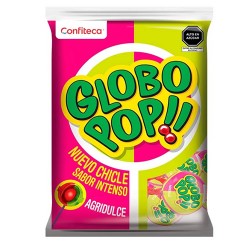 GLOBO POPS "AGRIDULCE" - BITTERSWEET FLAVORED LOLLIPOPS , BAG X 24 UNITS