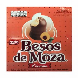 BESOS DE MOZA  - PERUVIAN CHOCOLATE BONBONS , LUCUMA FLAVORED - BOX OF 9 UNITS