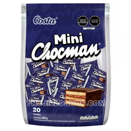 MINI CHOCMAN - SMALL CHOCOLATE SPONGE CAKE, BAG X 20 SMALL UNITS