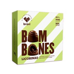 DI PERUGIA LICORINAS - CHOCOLATE BONBONS, FILLED WITH LIQUEUR PISCO AND RAISINS , BOX OF 12 UNITS