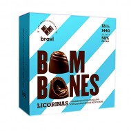 DI PERUGIA LICORINAS - CHOCOLATE TRUFFLE'S BONBON  FILLED WITH LIQUEUR PISCO AND RAISINS, BOX OF 12 UNITS