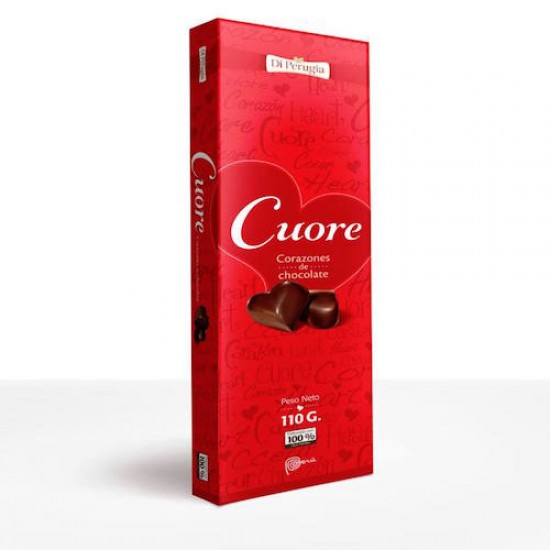 DI PERUGIA CUORE - CHOCOLATE BONBONS  FILLED WITH PEANUT BUTTER AND MARASCHINO TRUFFLE X 100 GR