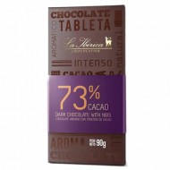 LA IBERICA - DARK CHOCOLATE WITH COCOA NIBS , 73% CACAO - TABLET  X 90 GR