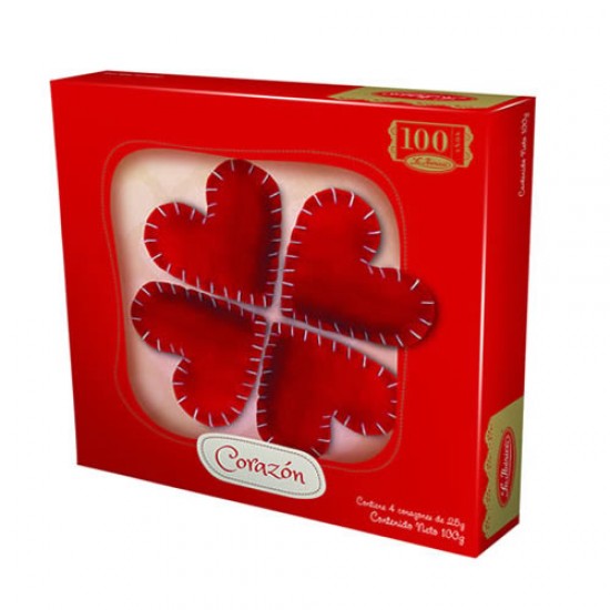 LA IBERICA - CLOVER HEART CHOCOLATE, BOX OF 100 GR
