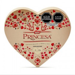 PRINCESA CORAZON - CHOCOLATE FILLED WITH PEANUT CREAM , BOX OF 18 UNITS