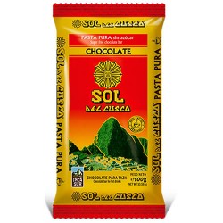 SOL DEL CUSCO - CHOCOLATE HARD PASTE OF COCOA - SUGAR FREE ,TABLET X 100 GR