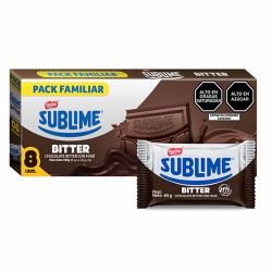 SUBLIME BITTER - CHOCOLATE BITTER WITH PEANUT , BOX OF 8 UNITS