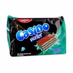 CASINO WAFER - OBLEA FILLED WITH MINT CREAM, BAG X 6 UNITS