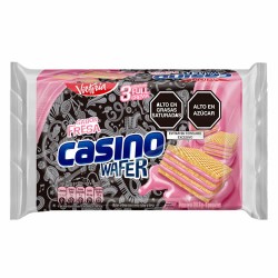 CASINO WAFER - OBLEA FILLED WITH STRAWBERRY CREAM, BAG X 6 UNITS