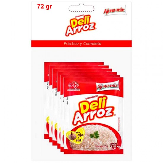 AJINOMIX DELI ARROZ RICE SEASONING , BAG X 6 SACHETS , 72 GR