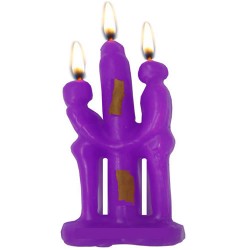PURPLE COUPLE CANDLE FOR SPITIRUAL BOND BETWEEN LOVERS COUPLE, RITUAL SPELL- PACK X 12 UNITS