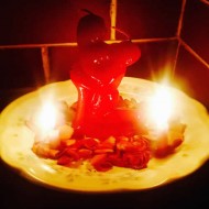 DOMINATION COUPLE CANDLE - WOMAN & HUMILIATED KNEELING MAN . FEMALE DOMINATION , RITUAL SPELL - PACK X 12 UNITS