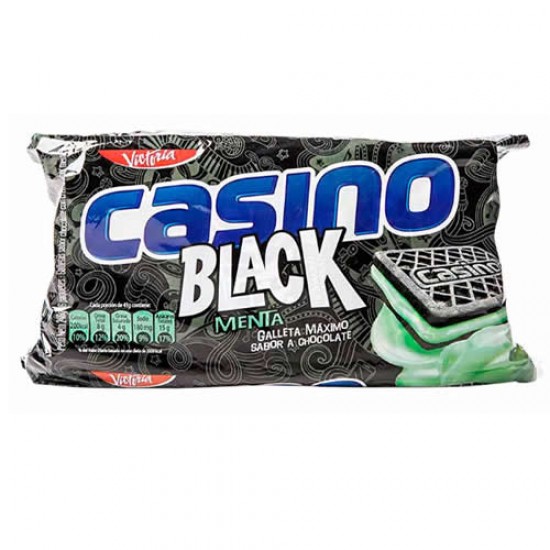 CASINO BLACK - CHOCOLATE COOKIES FILLED WITH MINT CREAM - BAG X 6 PACKETS