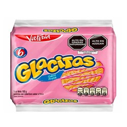GLACITAS - COOKIES FILLED STRAWBERRY CREAM, BAG X 6 PACKETS