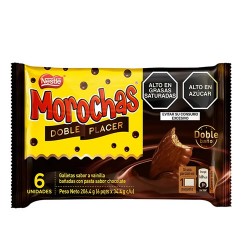 MOROCHAS - DOUBLE CHOCOLATE COOKIES, BAG X 6 PACKETS