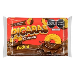 PICARAS CLASIC - COOKIES FILLED CHOCOLATE CREAM, BAG X 6 PACKETS