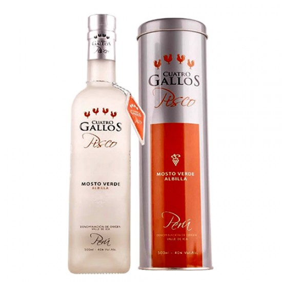 CUATRO GALLOS - PERUVIAN PISCO MOSTO VERDE ITALIA X 700 ML