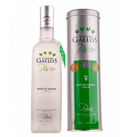 CUATRO GALLOS - PERUVIAN PISCO MOSTO VERDE TORONTEL X 700 ML